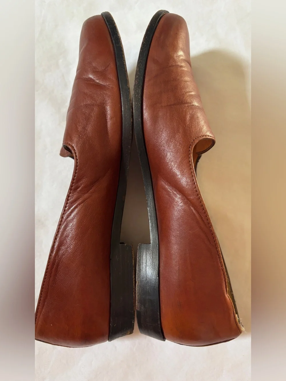 Cole Haan Women 7B Brown Leather Loafers Made in Italy Vintage Slip On Flats